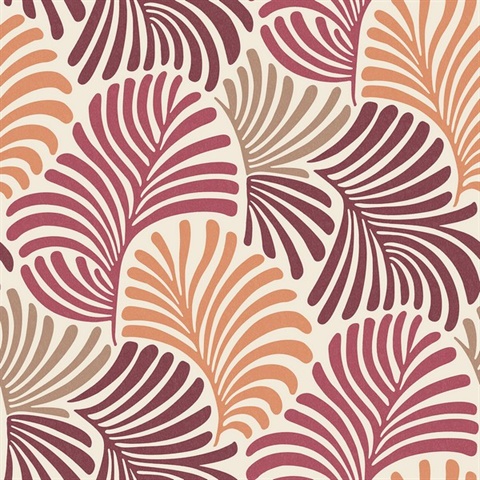 Trousdale Rasberry Fanning Flora Wallpaper