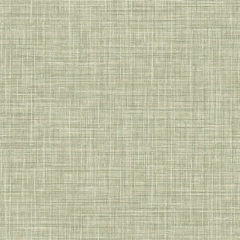 Tuckernuck Green Faux Linen Wallpaper