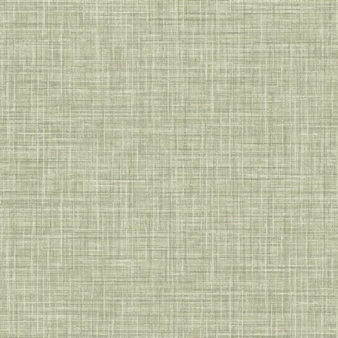 Tuckernuck Green Faux Linen Wallpaper