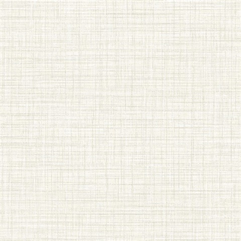 Tuckernuck Off-White Smooth Faux Linen Fabric Wallpaper