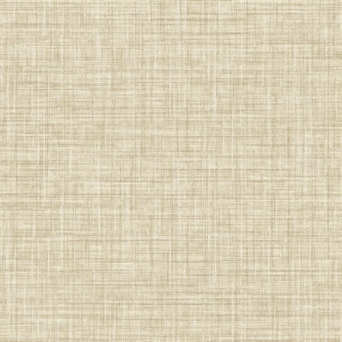 Tuckernuck Wheat Smooth Faux Linen Fabric Wallpaper