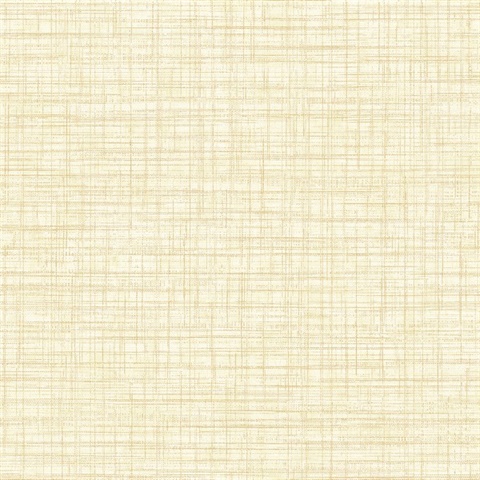 Tuckernuck Yellow Smooth Faux Linen Fabric Wallpaper
