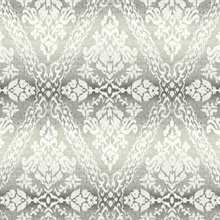 Tudor Diamond Charcoal Black Damask Wallpaper