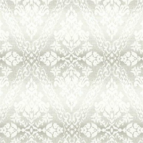 Tudor Diamond Grey Damask Wallpaper