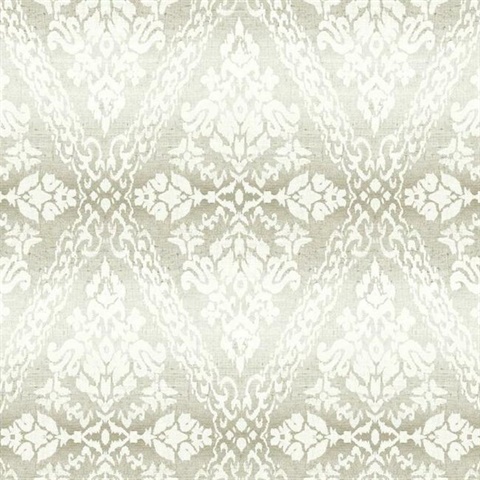 Tudor Diamond Linen Damask Wallpaper