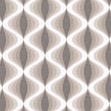 Turbine Twist Beige Retro Wallpaper