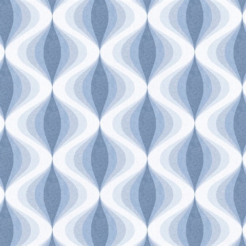 Turbine Twist Blue Retro Wallpaper