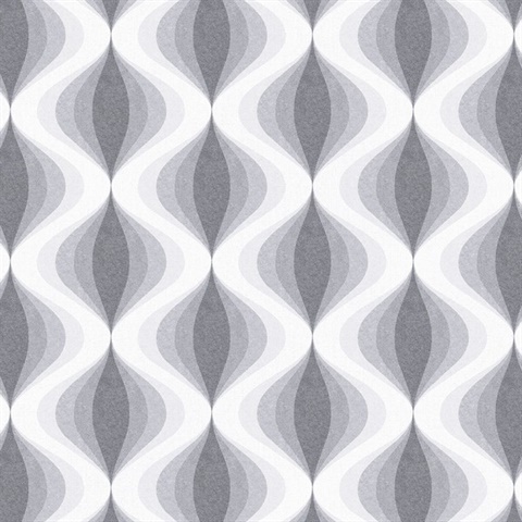 Turbine Twist Grey Retro Wallpaper