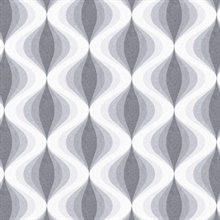 Turbine Twist Grey Retro Wallpaper