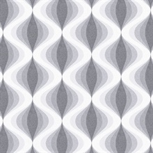 Turbine Twist Grey Retro Wallpaper