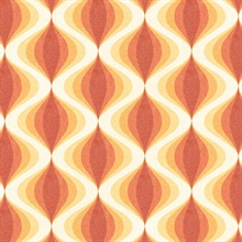 Turbine Twist Orange Retro Wallpaper