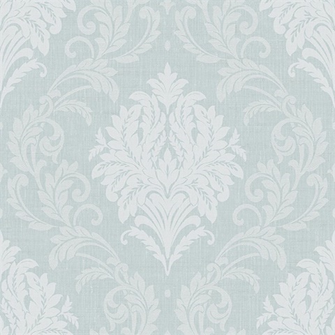 Turquoise Bedroom Damask Wallpaper