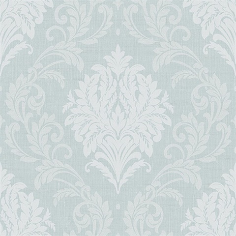 Turquoise Bedroom Damask Wallpaper