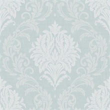 Turquoise Bedroom Damask Wallpaper