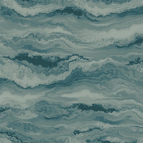 Turquoise Cloud Waves Wallpaper