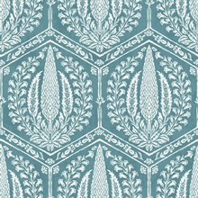 Turquoise Cyrus Harvest Ogee Wallpaper