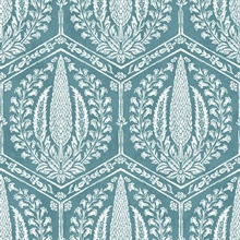 Turquoise Cyrus Harvest Ogee Wallpaper
