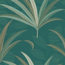 Turquoise El Morocco Palm Leaf