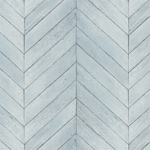 Turquoise Faux Wood Chevron