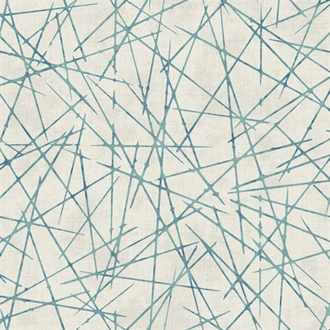 Turquoise Geometric Crosshatch Wallpaper