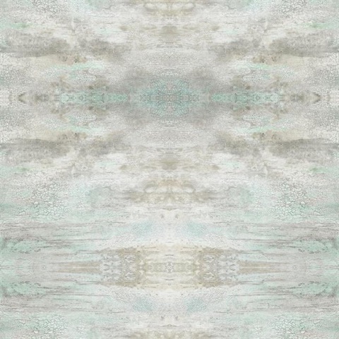 Turquoise & Grey Serene Jewel Wallpaper