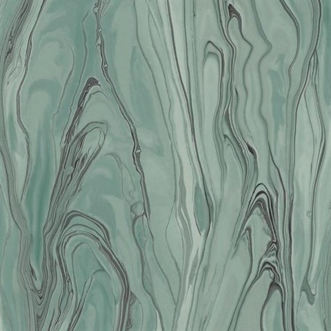 Turquoise Liquid Marble Wallpaper