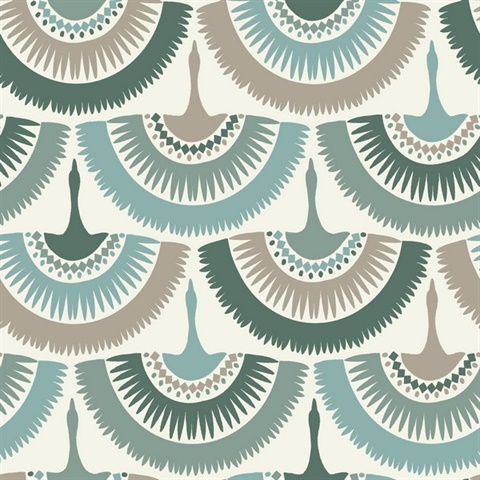 Turquoise Southwest Abstract Fan Wallpaper