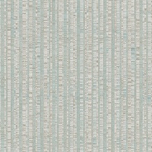 Turquoise & Taupe Linen Stripe Wallpaper