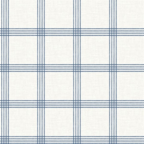 Twain Denim Plaid Wallpaper
