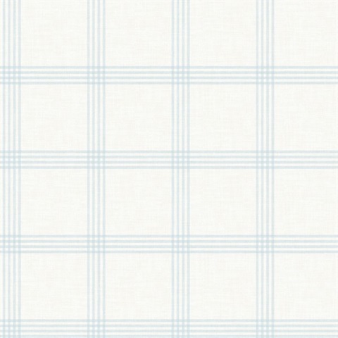 Twain Light Blue Plaid Wallpaper
