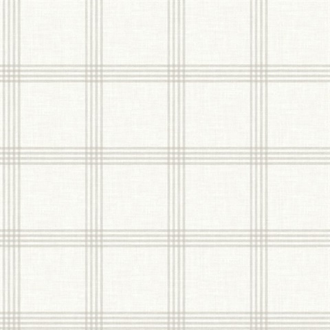 Twain Light Grey Plaid Wallpaper
