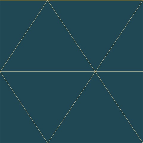 Twilight Teal Modern Geometric Wallpaper
