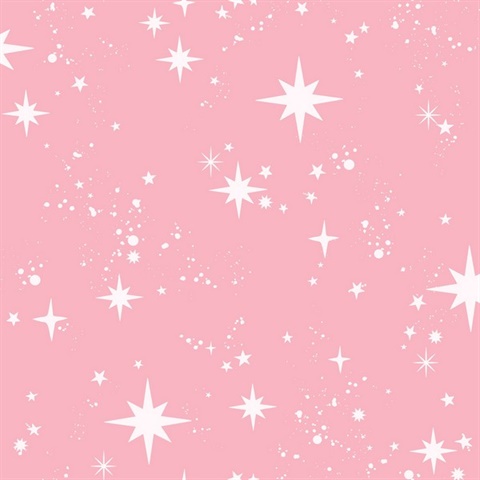 Twinkle Pink Shimmering Starry Skies Wallpaper