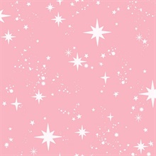 Twinkle Pink Shimmering Starry Skies Wallpaper