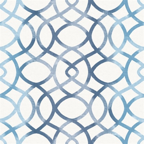 Twister Blue Trellis Wallpaper