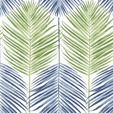 Two Toned Palm Botanical Coastal Blue & Fern Green Peel and Stick Wall