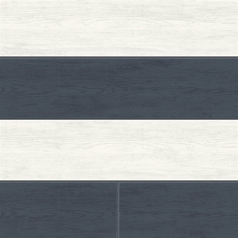 Two Toned Shiplap Navy Blue Peel and Stick Wallpaper