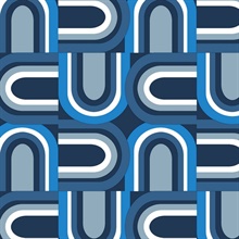 U Turn Navy Blue & Blue Retro Wallpaper