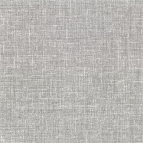 Upton Grey Faux Linen Vinyl Wallpaper