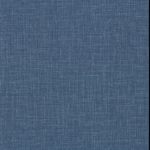 Upton Indigo Faux Linen Wallpaper