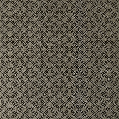 Uptown Glam Black & Gold Textured Glass Bead Wallpaper
