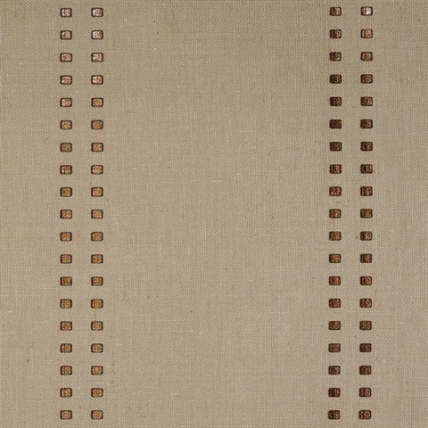 V : Studs And Stripes Vertical Bronze on Natural Burlap Jute