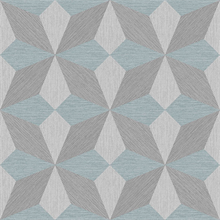 Valiant Aqua Faux Grasscloth Geometric Wallpaper