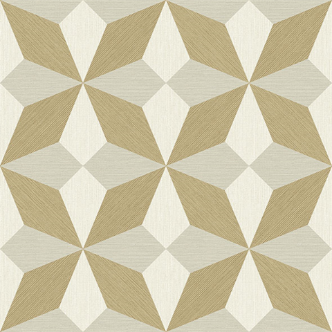 Valiant Beige Faux Grasscloth Geometric Wallpaper