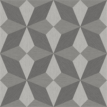 Valiant Grey Faux Grasscloth Geometric Wallpaper