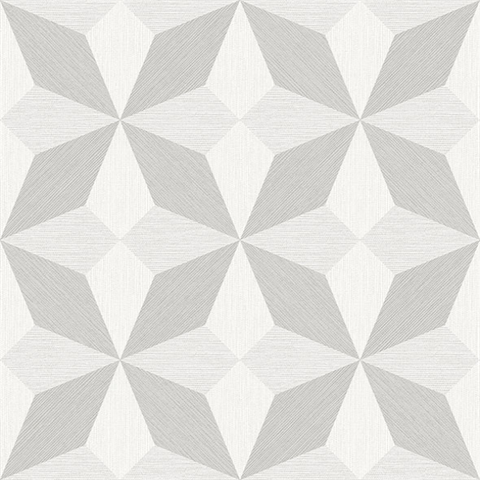 Valiant Off-White Faux Grasscloth Geometric Wallpaper