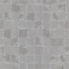 Varak Silver Checkerboard Wallpaper