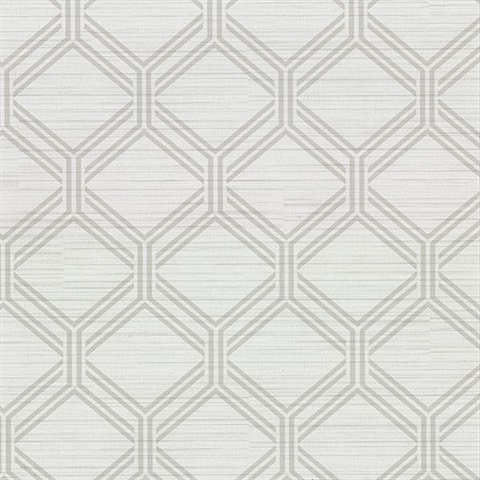 Vaughan Light Grey Geometric Vinyl Wallpaper