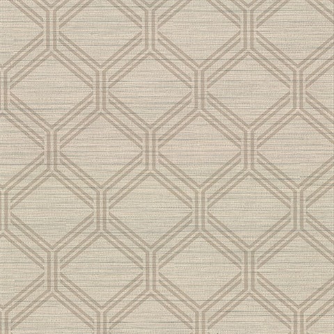 Vaughan Wheat Geometric Vinyl Wallpaper