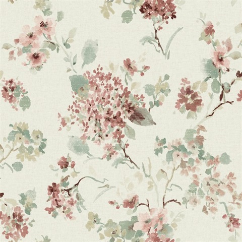 Veiled Garden Rose Floral Wallpaper
